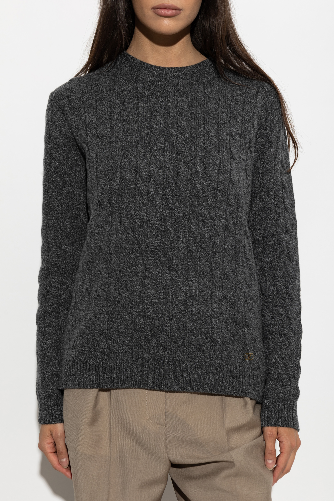 Grey Wool sweater with decorative knit Valentino Garavani - Vitkac
